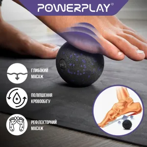 Масажний м'яч PowerPlay PP-4350 Epp Massage Ball d8 Чорно/Фіолетовий