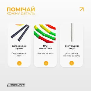 Скакалка бісерна EasyFit 2,7 м (мультиколор)