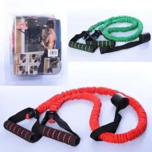 Еспандер трубчастий із ручками в захисному рукаві червоний