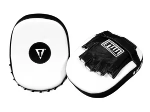 Boxing Pads TITLE Boxing Cobra Leather Punch Mitts Black/White