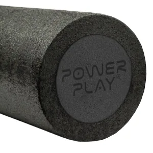 Масажний ролик роллер гладкий PowerPlay 4021 Fitness Roller Чорний 45x15 см.
