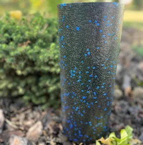 Масажний ролик (роллер) гладкий PowerPlay PP-4347 EPP Foam Roller чорно/синій 33x14 см