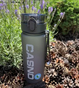 Пляшка для води CASNO - 850 мл KXN-1183 сіра + металевий вінчик