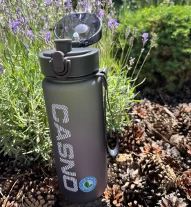 Пляшка для води CASNO - 850 мл KXN-1183 сіра + металевий вінчик