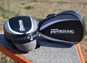 Лапи боксерські PowerPlay 3050 чорно сірі PU [пара]