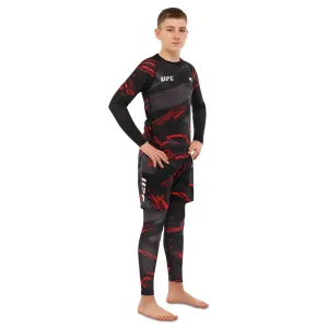 Костюм компресійний дитячий рашгард лонгслів штани і шорти VNM чорний-червоний 9529B-9629B-V5020 XS