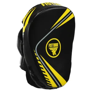 Лапа согнутая для бокса и единоборств FISTRAGE 2 шт чёрный-жёлтый