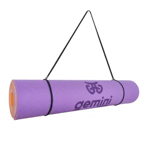 Килимок для фітнесу та йоги Sport TPE+TC 6 мм - фіолетово-помаранчевий