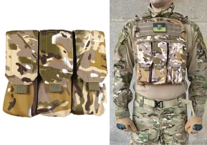 Підсумок під 6 магазінів АК/РПК потрійний мультикам степовий Multicam Arid (MOLLE, підсумок на розгрузку, жилет, РПС)