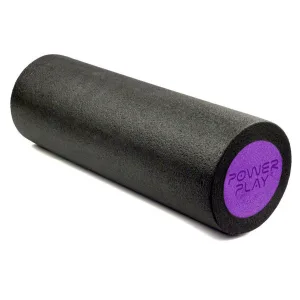 Масажний ролик (роллер) гладкий PowerPlay 4021 Fitness Roller чорно-фіолетовий 30x15 см
