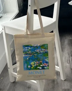 Екошопер BookOpt ВК4063 MONET «водяні лілії» бежевий