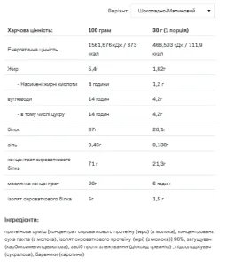 Whey Delicious - 700 г шоколад з малиною