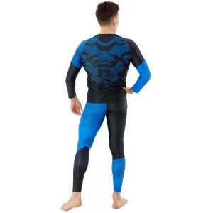 Костюм компресійний чоловічий рашгард лонгслів штани та шорти Domino чорний-синій TC210-KC210-3-CK210-4 - M