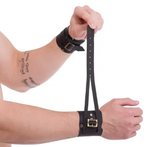 Напульсник атлетичний шкіряний чорний 1 шт - 21 x 7,5 см