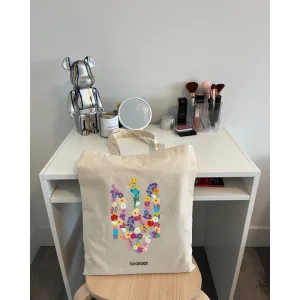 Екошопер BookOpt BK4033 квітковий тризуб бежевий