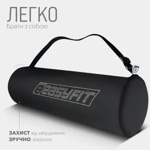 Yoga and Fitness Mat EasyFit TPE+TC 6 mm Two-Layer + Case Black with Purple