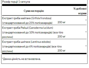 Triple Mushroom Complex - 60 капсул