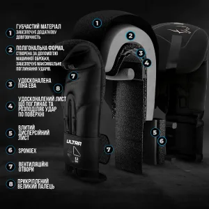 Боксерські рукавиці PowerPlay 3024 Ultra Mat чорно-білі 8 унцій