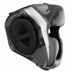 Шолом боксерський з повним захистом чорно-сірий ZHT-2 - L