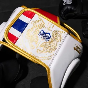 Боксерський шолом Phantom Muay Thai Full Face White Gold (капа в комплекті) універсальний