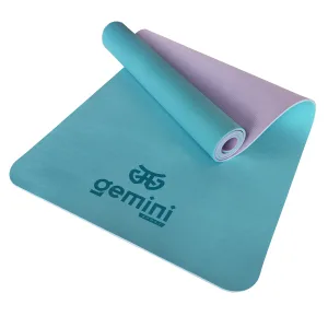 Килимок для фітнесу та йоги Sport TPE+TC 6 мм - Бірюзово-Рожевий