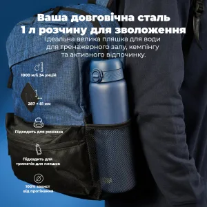 Пляшка для води металева вакуумна ION8 920 мл. Vacuum Insulated, Ash Navy