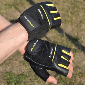 Рукавички для фітнесу PowerPlay 9058 Energy чорно жовті - M