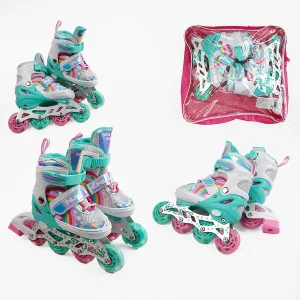 Ролики Best Roller розмір 29-33 біло-бірюзово-рожевий 81097-S