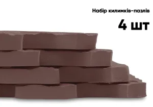 Татамі мат EasyFit SwallowTail 4 шт (60х60х1 см) пазл хвіст ластівки коричневий