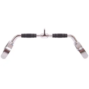 Curved pull-down handle with wide parallel grip for cable machine