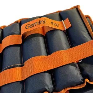 Утяжелители-манжеты с песком по 4,0 кг - черно-оранжевый