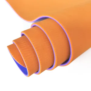 Килимок для фітнесу та йоги Sport TPE+TC 6 мм - фіолетово-помаранчевий