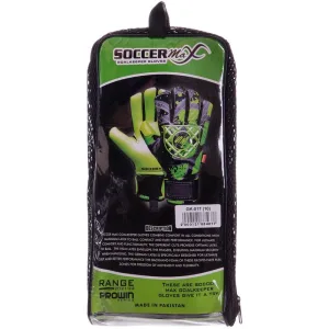 Рукавички професійні воротарські SOCCERMAX 9 - зелений/чорний