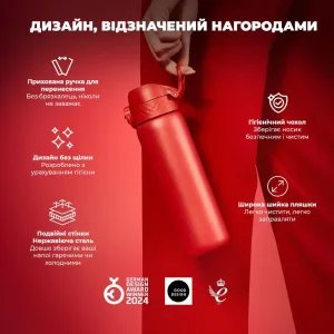 Пляшка для води металева вакуумна ION8 500 мл. Vacuum Insulated, Red