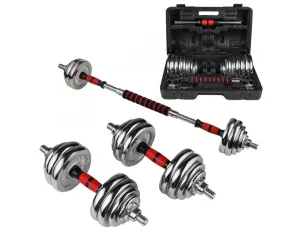 Гантелі розбірні хромовані з грифом у валізі 2 шт по 15 кг