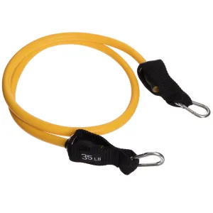 Еспандер трубчастий для фітнесу з карабіном 6х14х1200 мм навантаження 16 кг жовтий