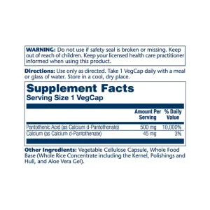 Pantothenic Acid 500 мг - 100 вег. капсул