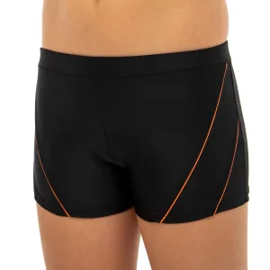 Плавки боксери для хлопчиків для плавання вік 6-10років Чорно-жовтогарячий 8