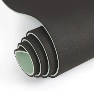 Килимок для фітнесу та йоги Sport TPE+TC 6 мм - м'ятний - чорний