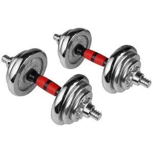 Гантелі розбірні хромовані з грифом в валізі 2 шт по 10 кг