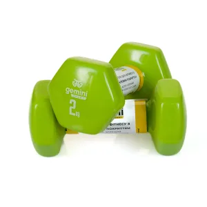 Гантели Sport для фитнеса с виниловым покрытием 2 шт по 2,0 кг GSD-2.0GREEN