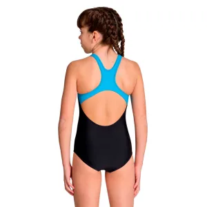 Цельный купальник для плавания Arena Multi Pixels Swimsuit Swim Pro 128 см чёрно-синий
