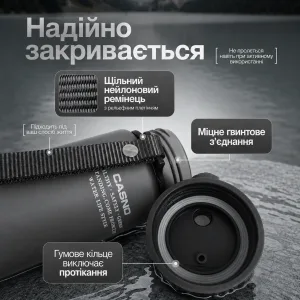 Пляшка для води CASNO 560 мл з матовим покриттям сіра