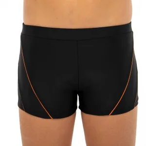 Плавки боксери для хлопчиків для плавання вік 6-10років чорно-жовтогарячий 10