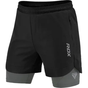 Компресійні шорти для RDX MMA T16 2-в-1 BLACK/GREY-S