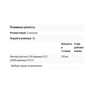 Lactase Enzyme 250 мг - 60 софтгель