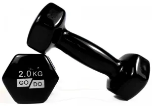 Гантелі для фітнесу з вініловим покриттям 2 шт GoDo GD-2.0BK