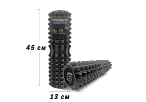 Масажний ролик EasyFit Solid Grid Roller 45 см v.2,2s чорний