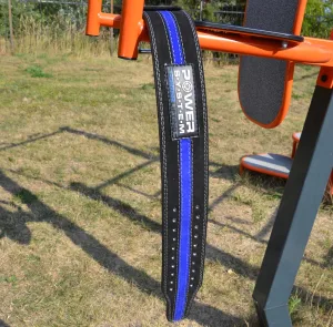 Пояс для пауерліфтингу Power System PS-3800 PowerLifting шкіряний Black/Blue Line - XXL