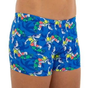 Плавки боксери для хлопчиків для плавання Акули вік 6-8 років синій 8